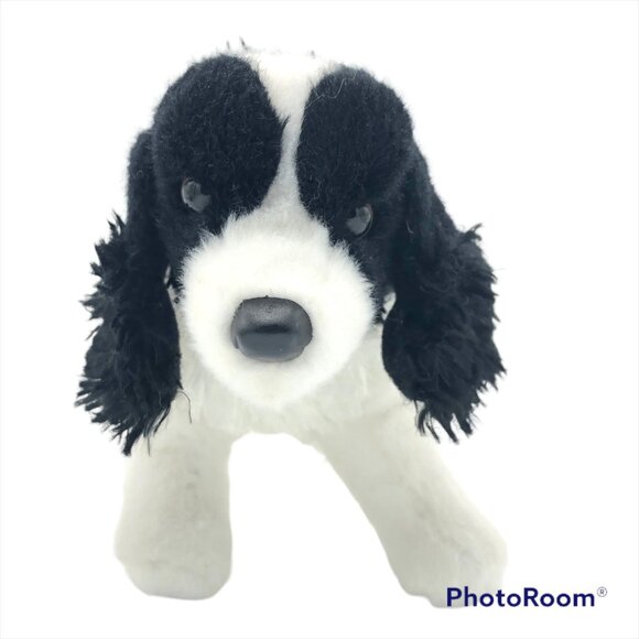 NWOT RARE Douglas Cuddle Toys Hazel Parti Cocker Spaniel Black White Dog Plush - Picture 2 of 8